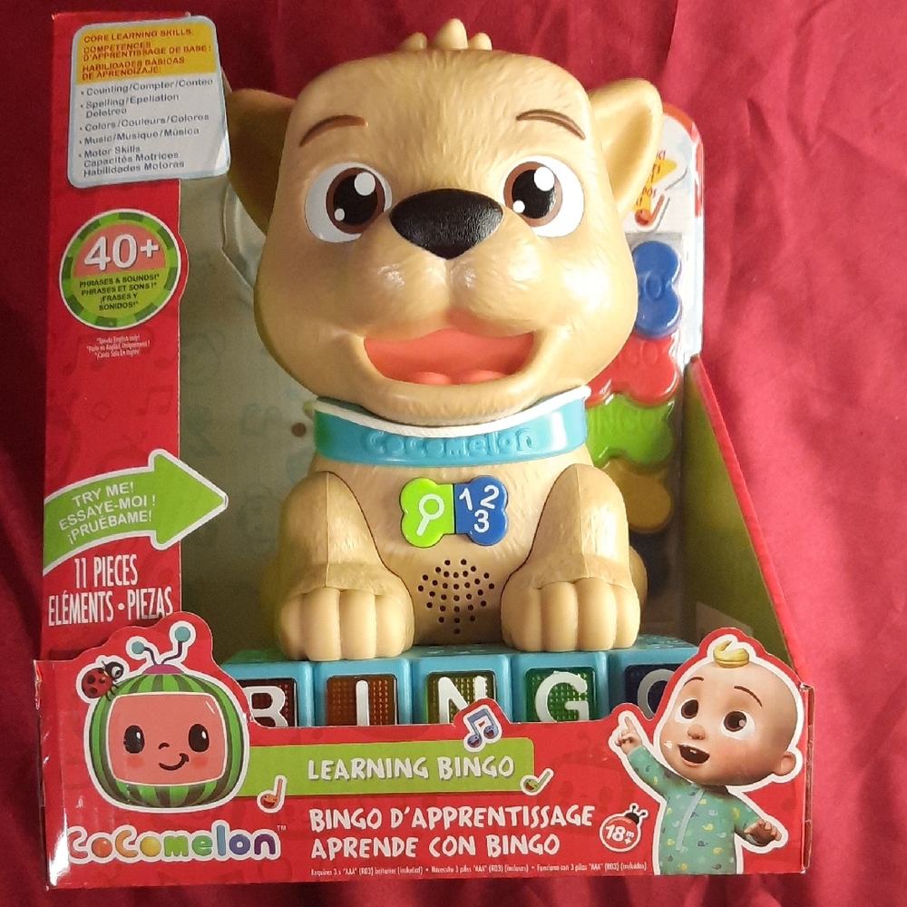 New In PACKAGE CoComelon Learning Bingo Toy - Tan